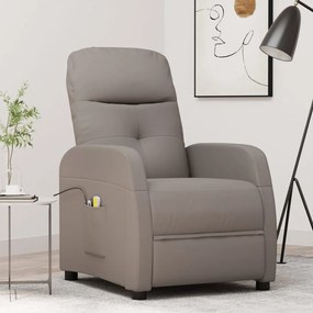 vidaXL Poltrona de massagens tecido cinzento-acastanhado