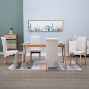 vidaXL Cadeiras de jantar 4 pcs tecido cor creme