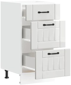 Armário de cozinha baixo Lucca deriv. madeira branco brilhante