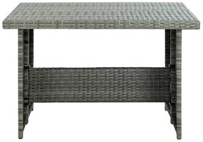 6 pcs conjunto lounge de jardim c/ almofadões vime PE cinzento