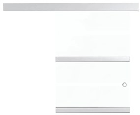 Porta deslizante em vidro ESG e alumínio 76x212 cm prateado