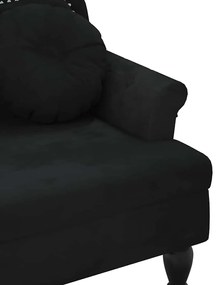 Banco com almofadões 120,5x65x75 cm veludo preto