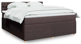 vidaXL Cama com molas/colchão 180x200 cm tecido castanho-escuro
