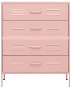 Cómoda/aparador com gavetas aço 80x35x101,5 cm rosa