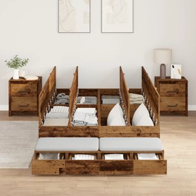 vidaXL Estrado de Cama Madeira Velha 120x200 cm