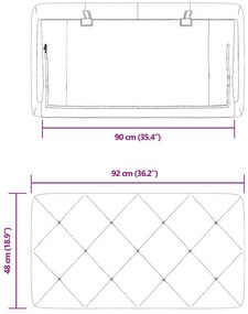 Almofadão de cabeceira 90 cm veludo cinzento-escuro