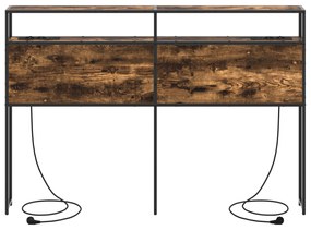 Cabeceira de armazenamento com cabeceira Carvalho fumê 120 cm