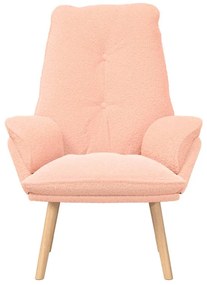 Poltrona Relaxante Rosa em Tecido Estilo Lã