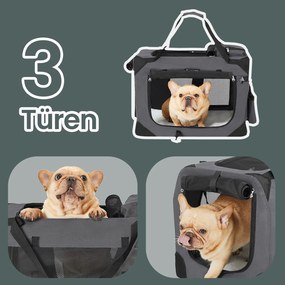 Transportadora para animais de estimação 60 x 42 x 42 cm Cinzento