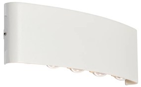 Candeeiro de parede exterior branco com LED 10 luzes IP54 - Silly Moderno