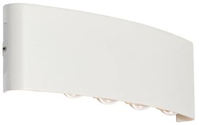 Candeeiro de parede exterior branco com LED 10 luzes IP54 - Silly