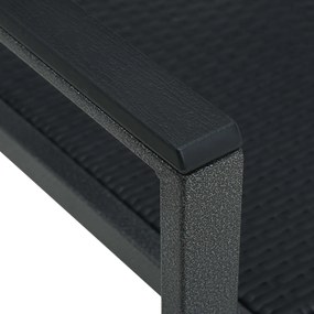 Cadeiras jardim 4 pcs plástico preto aspeto vime