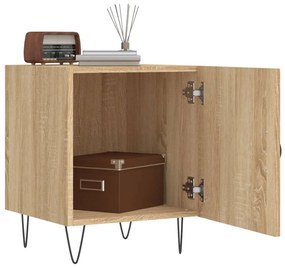 Mesa cabeceira 2pcs 40x40x50cm deriv. madeira carvalho sonoma