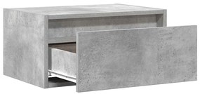 Mesa de cabeceira de parede com luzes LED cinzento cimento