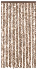 Cortina anti-insetos 100x230 cm chenille bege e castanho-escuro