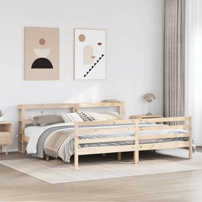 vidaXL Cama sem colchão 180x200 cm madeira de pinho maciça