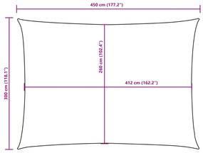 Para-sol estilo vela tecido oxford retangular 3x4,5 m preto