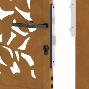 Portão de jardim 105x155 cm design de folha de aço resistente