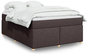 vidaXL Cama com molas/colchão 160x200 cm tecido castanho-escuro