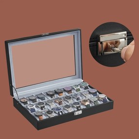 Caixa grande para 24 relógios 43,5 x 29,5 x 8,5 cm Preta