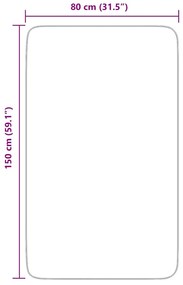 Tapete shaggy de pelo alto NAVARRA 80x150 cm poliéster bege