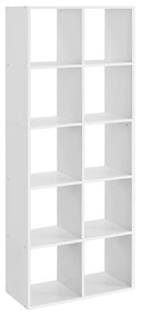 Estante estilo escandinavo VASAGLE com 10 compartimentos, prateleira de pé, armazenamento para sala de estar, escritório, quarto, sala de estudo, divisória branca LBC168T14