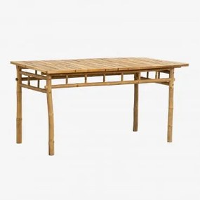 Mesa De Jardim Retangular 150x80 Cm Em Bambu Marilin Bambu - Sklum