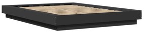 Estrutura cama c/ luzes LED 120x190 cm derivados madeira preto