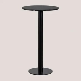 Mesa Alta De Bar Redonda Ø60 Cm Em Mármore Rocher Mármore Nero Marquina & Preto - Sklum