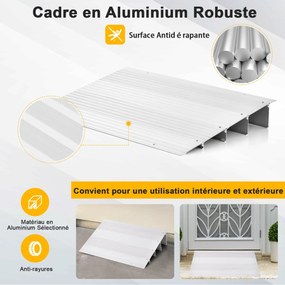 Rampa de entrada com soleira de porta elevada de 3/4/5 polegadas com design de rampa ajustável - 5 polegadas