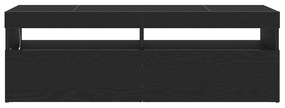 Estante para TV vidaXL com LED Carvalho Preto 120x35x40 cm Madeira de
