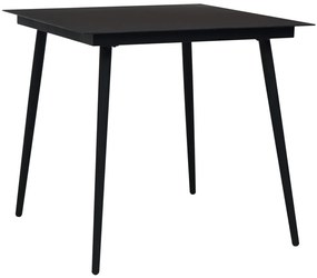 5 pcs conjunto de jantar para jardim vime de PVC preto