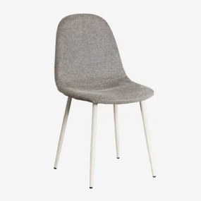 Glamm Estofada Cadeira De Jantar Tecido Castanho Areia & Beige Creme & Tecido - Sklum