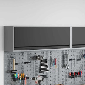 Gabinete de Ferramentas VidaXL Montado na Parede com Porta a Gás Preta