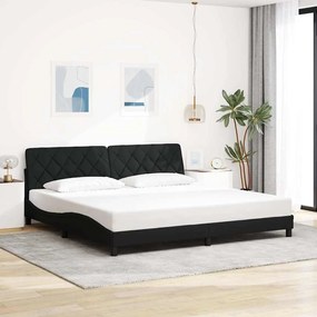 vidaXL Estrutura de cama sem colchão 200x200 cm tecido preto