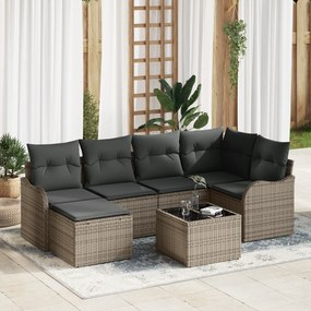 Conjunto de Sofá de Jardim VidaXL de 6 Peças com Almofadas Rattan Poli