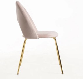 Cadeira Dawa Gold Veludo - Rosa