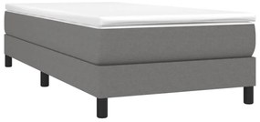 Cama com molas/colchão 90x190 cm tecido cinza-escuro