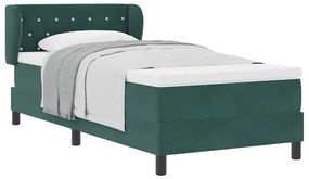 Cama com Molas Box e Colchão vidaXL Verde Escuro 90x190 cm em Veludo