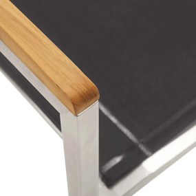 Cadeiras de jardim 4 pcs textilene e aço inoxidável cinzento