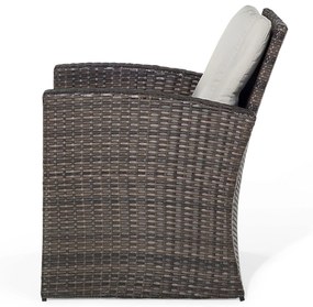 Conjunto de jardim em rattan castanho com 4 lugares LUCA Beliani