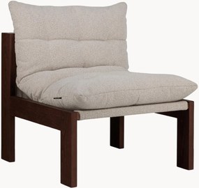 Cadeira lounge em madeira de faia e bouclé Huno