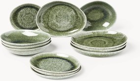 Conjunto de loiça artesanal orgânica com forma Macey, conjunto de 12