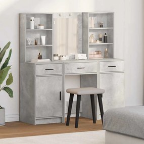 vidaXL Conjunto de Mesa de Vestir 3 pcs Cinzento 50 x 41 x 135 cm