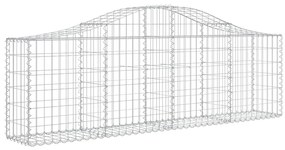 Cestos gabião arqueados 2 pcs 200x30x60/80 cm ferro galvanizado