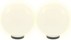 Candeeiros esféricos LED 4 pcs 30 cm PMMA