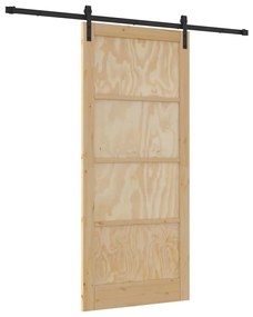 Porta Deslizante com Conjunto de Acessórios 93x211 cm Madeira Sólida d