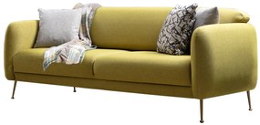 Sofá-cama de 3 lugares Sevilla – Amarelo – 214 cm x 98 cm x 85 cm