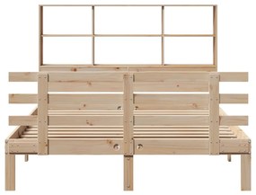 Cama com estante sem colchão 140x190 cm pinho maciço