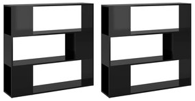 Estante/divisória 100x24x188 cm preto brilhante